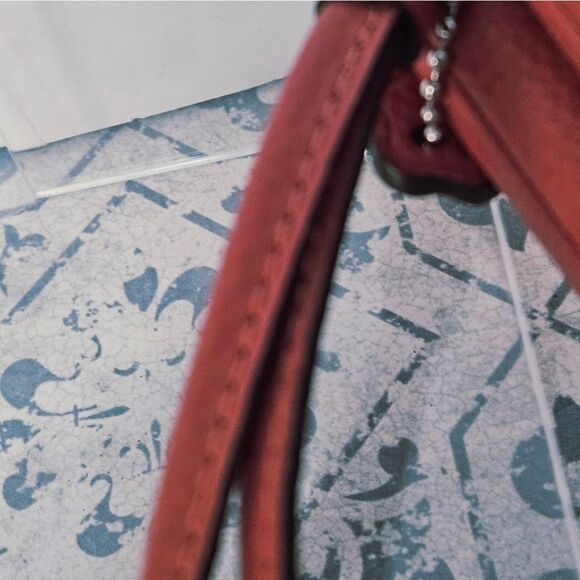 Coach Double Zipper Pocket Wristlet In Musted Red/Rust. EUC - Picture 15 of 16